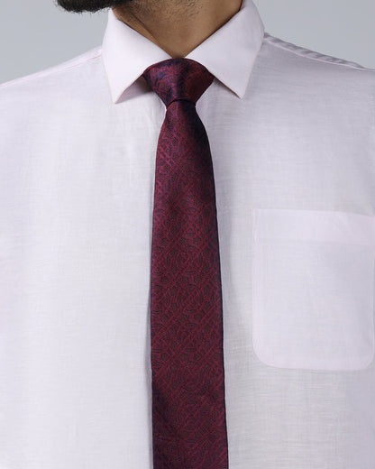 Wine Silk Jacquard Tie - Wynston