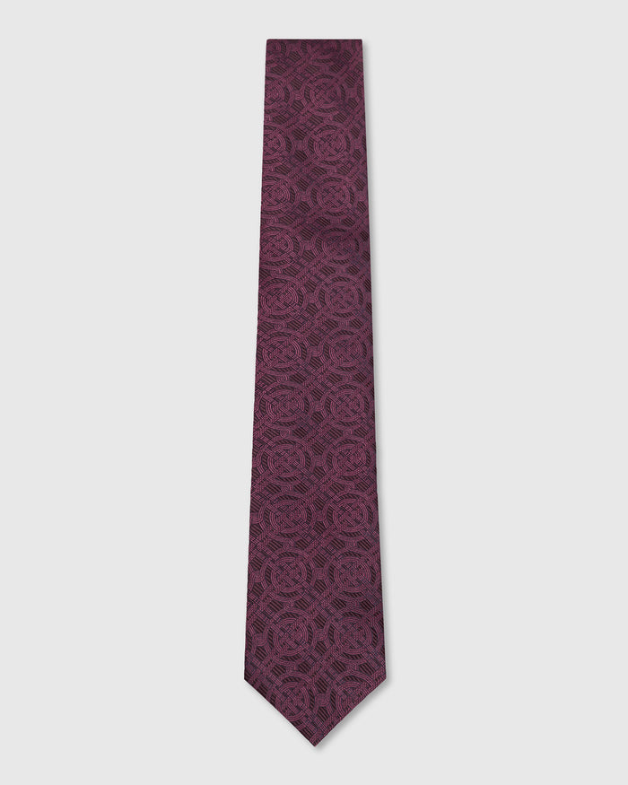 Wine Silk Jacquard Tie - Wynston