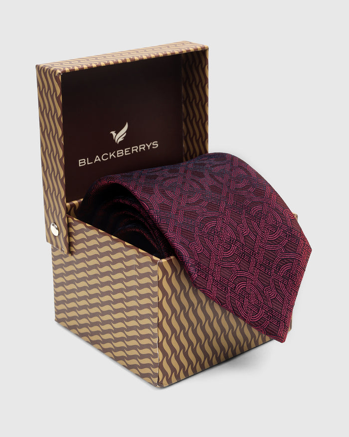 Wine Silk Jacquard Tie - Wynston