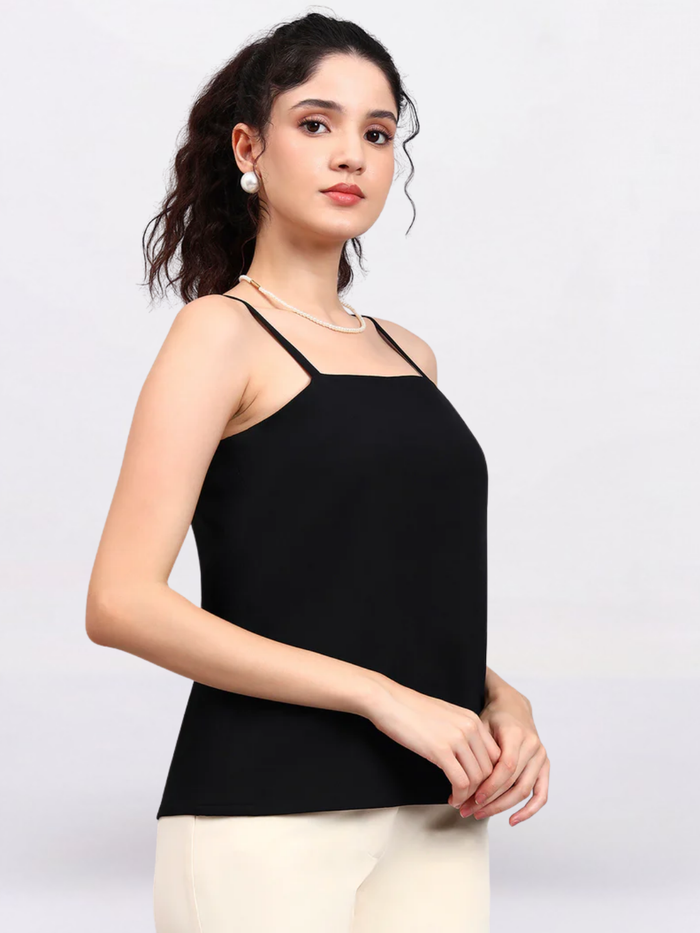 Women Black Square-Neck Camisole