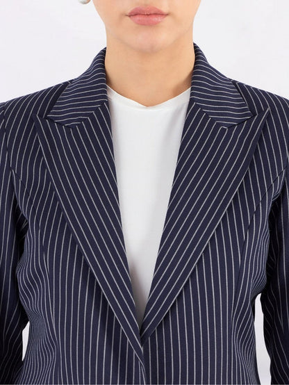 Women Striped Single-Breasted Formal Suit