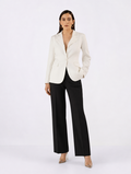 Women White Single Breasted Formal Jacket