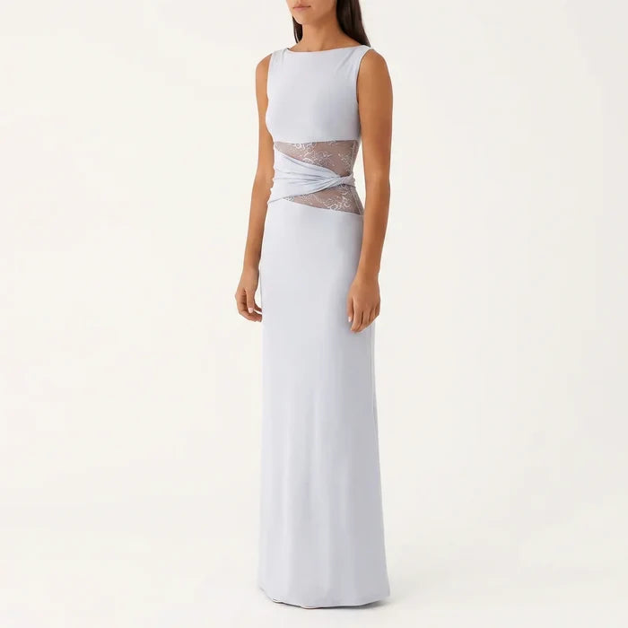 Women's Floral Lace Cut-Out Maxi Dress
