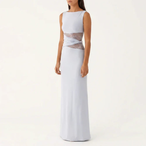 Women's Floral Lace Cut-Out Maxi Dress