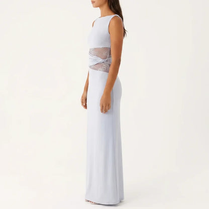 Women's Floral Lace Cut-Out Maxi Dress