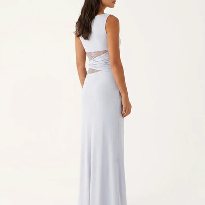 Women's Floral Lace Cut-Out Maxi Dress