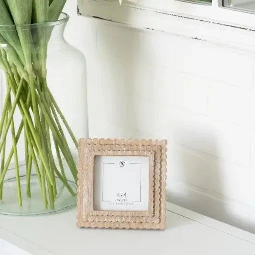 Wood Picture Frame Scallop Brown - Potpourri Gift Shop