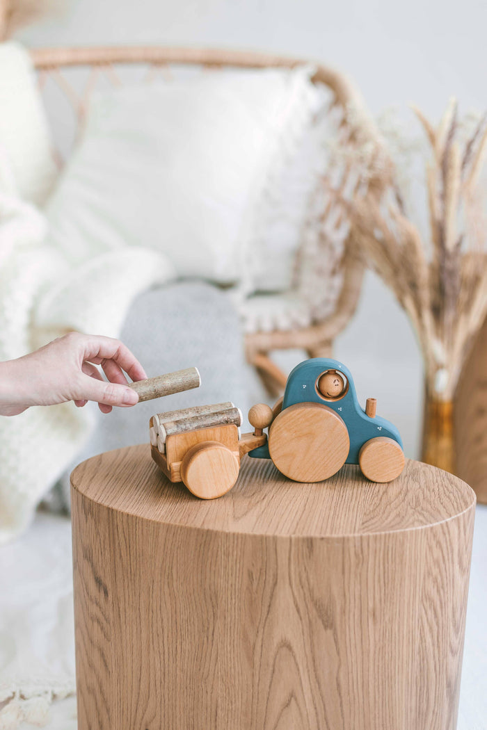 Wooden Tractor, Moody Blue