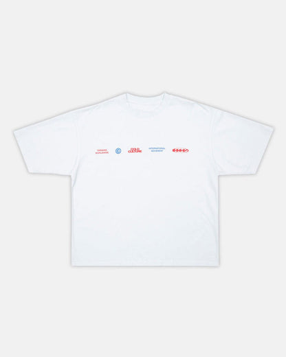 WORLDWIDE CIRCLE TEE WHITE BLUE - COLD CULTURE