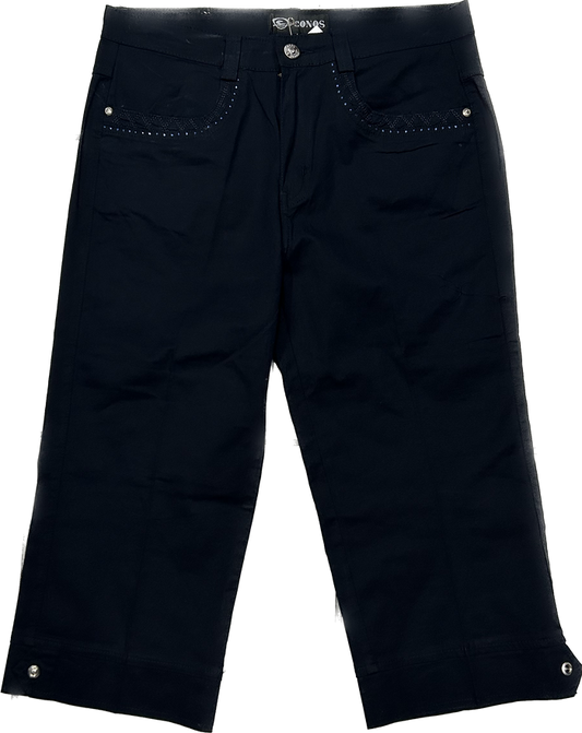 Y2k Black Retro Capri Pants
