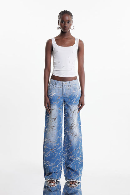 Zaida Deconstructed Cutout Jeans