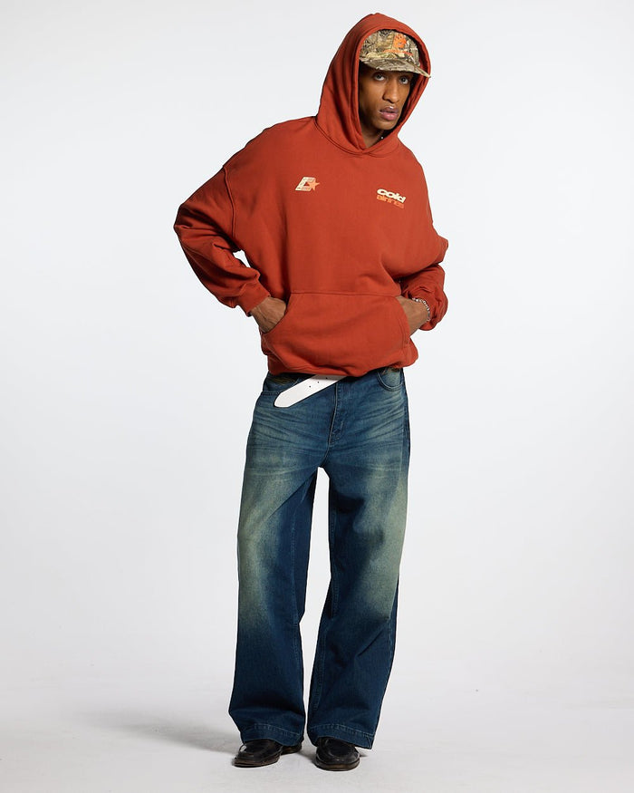 ZENIT PANTS RAW - dark washed denim pants, front view on male model - Cold Culture #man